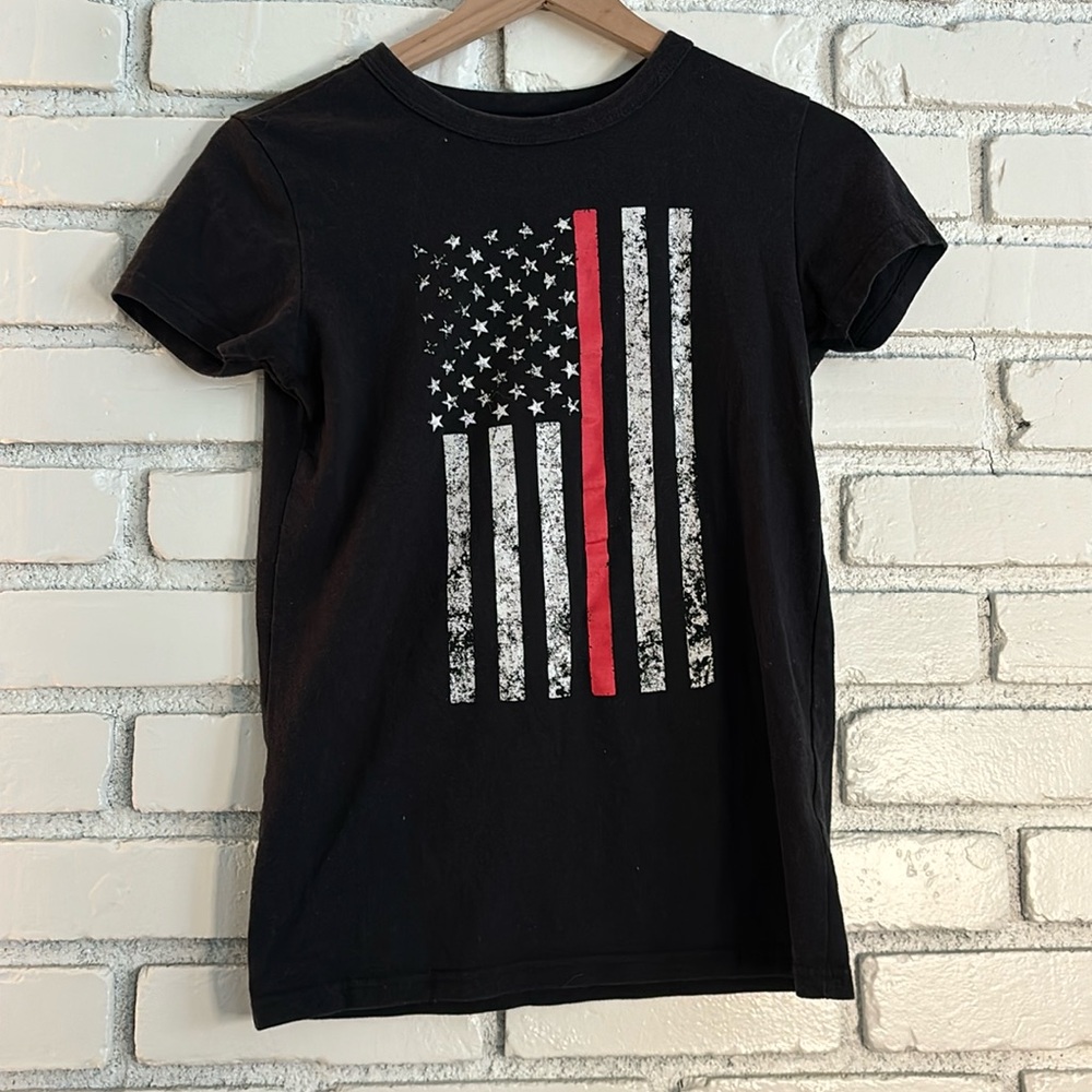 Rothco Red Line flag womens tee shirt